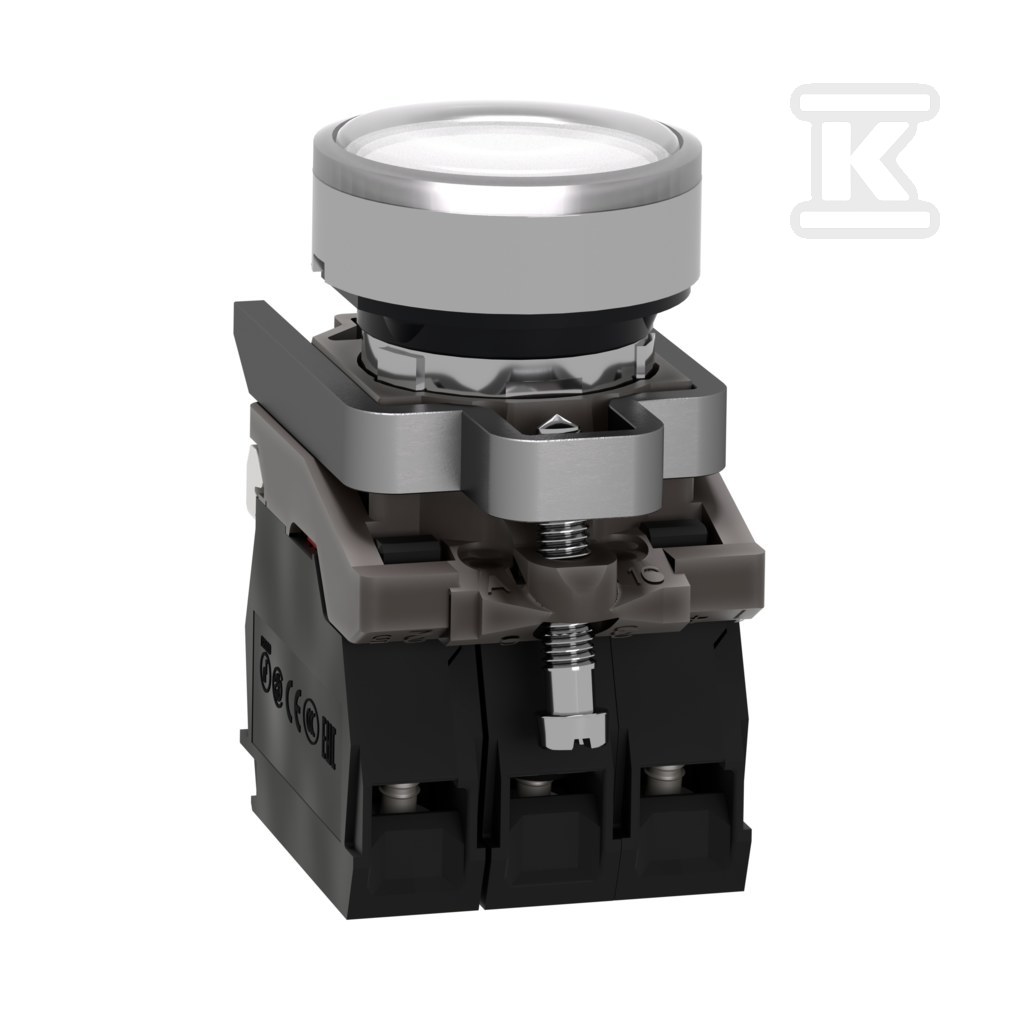 Плоска кнопка біла LED 230-240V - XB4BW31M5